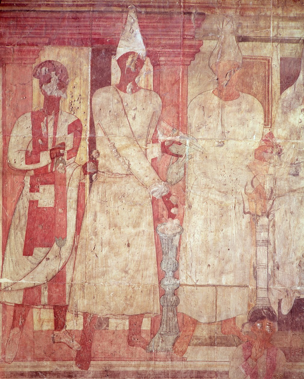 Scene af et offer af Conon og hans familie, fra Temple of Bel, Dura Europos (vægmaleri) af Syrian