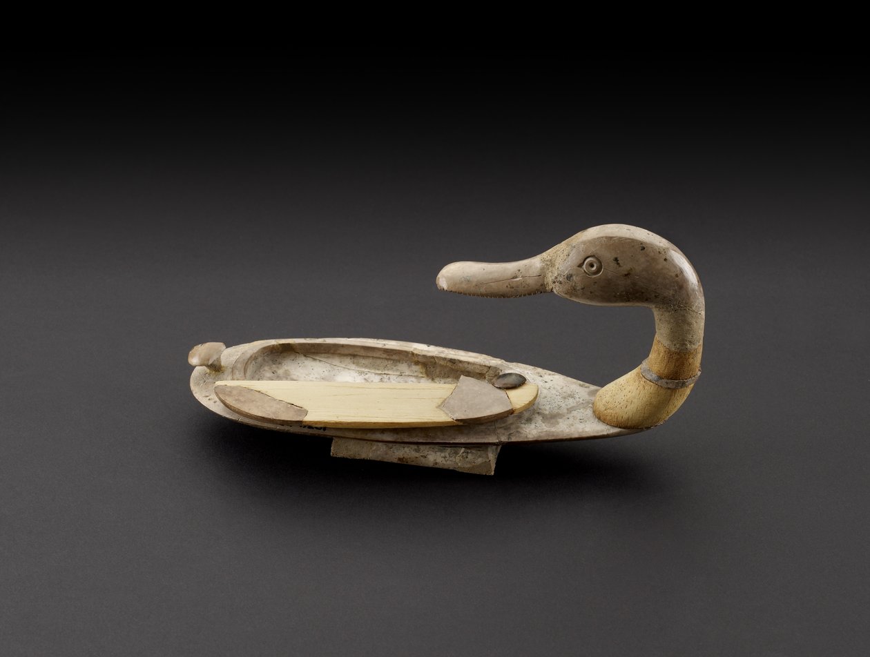 Toiletboks i form af en and, Alalakh (nu Tell Atchana) Syrien, ca. 2000-1800 f.Kr. (sten og træ) af Syrian