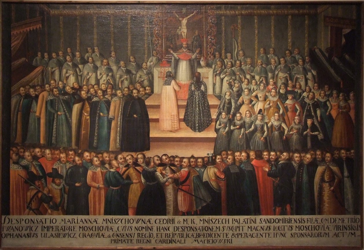 Forlovelsen in absentia af Marina Mniszech og False Demetrius i Krakow den 12. november 1605, jarl af Szymon Boguszowicz