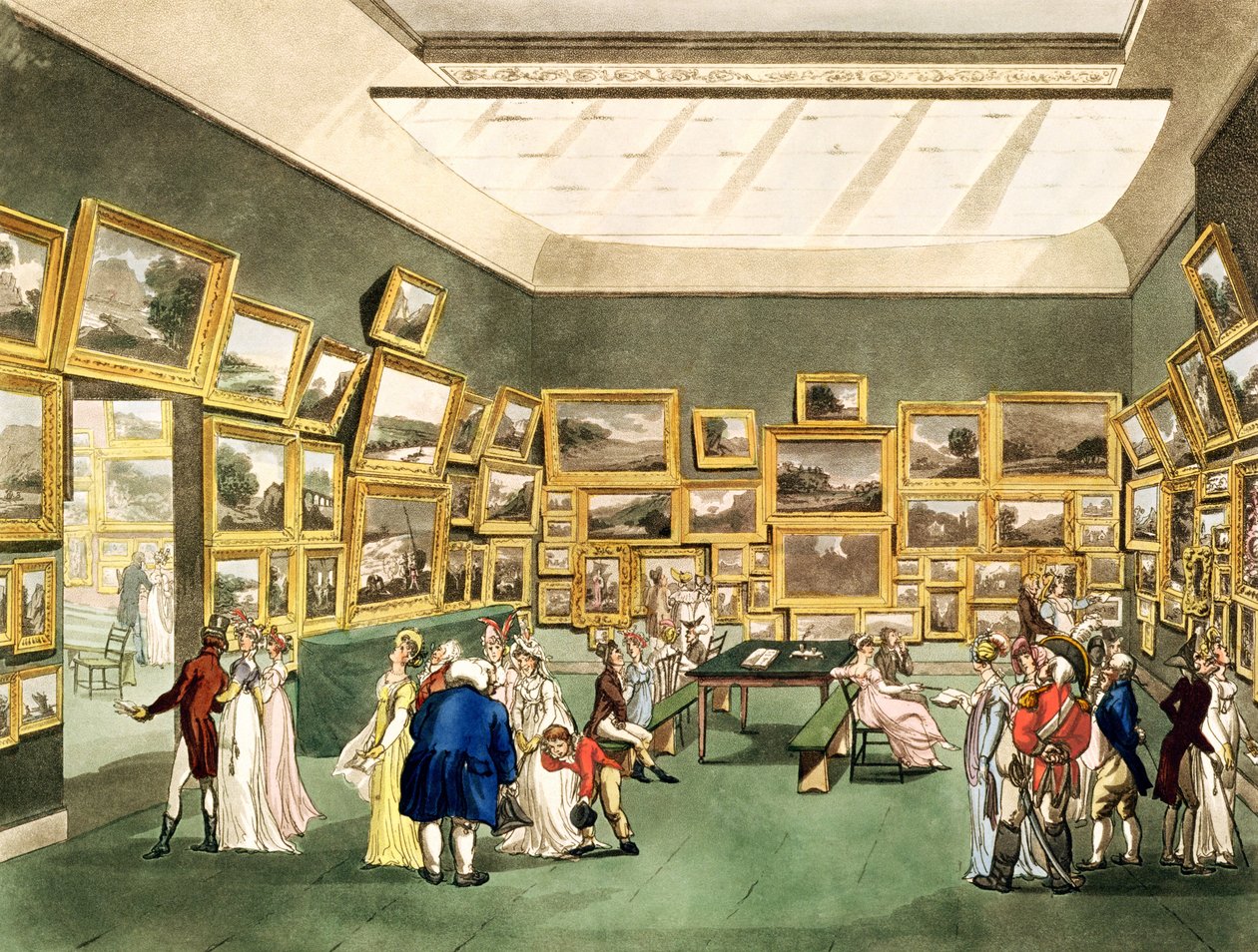 Udstilling af akvareltegninger af Society of Painters in Watercolours, fra 