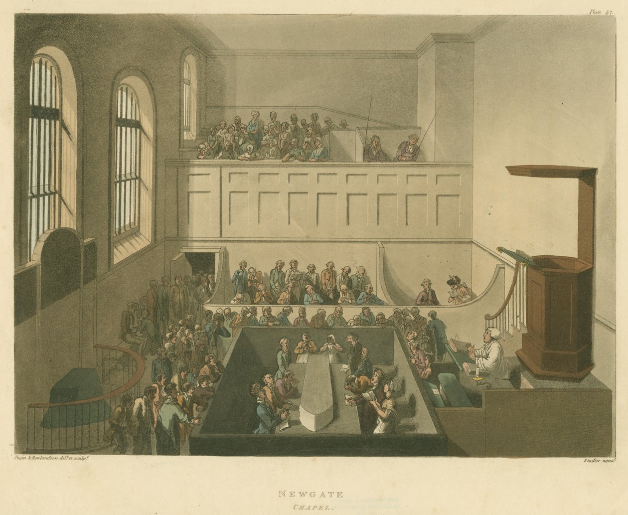 Newgate Chapel, 1809 (akvatint) af Pugin and Rowlandson