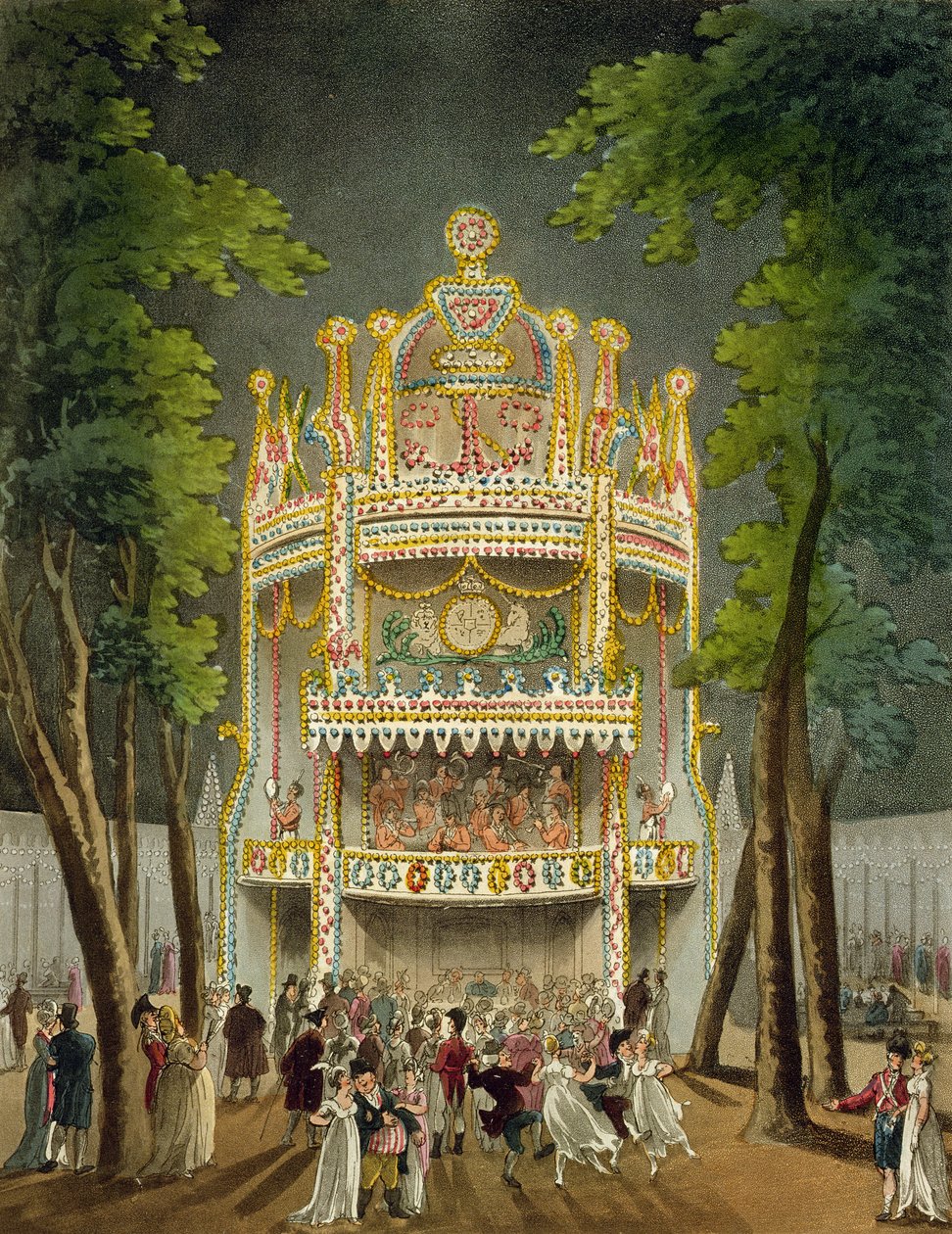 Vauxhall Gardens, 1808 (akvatinte) af Pugin and Rowlandson