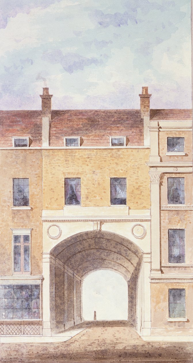 Den forbedrede indgang til Scotland Yard, 1824 af T. Chawner