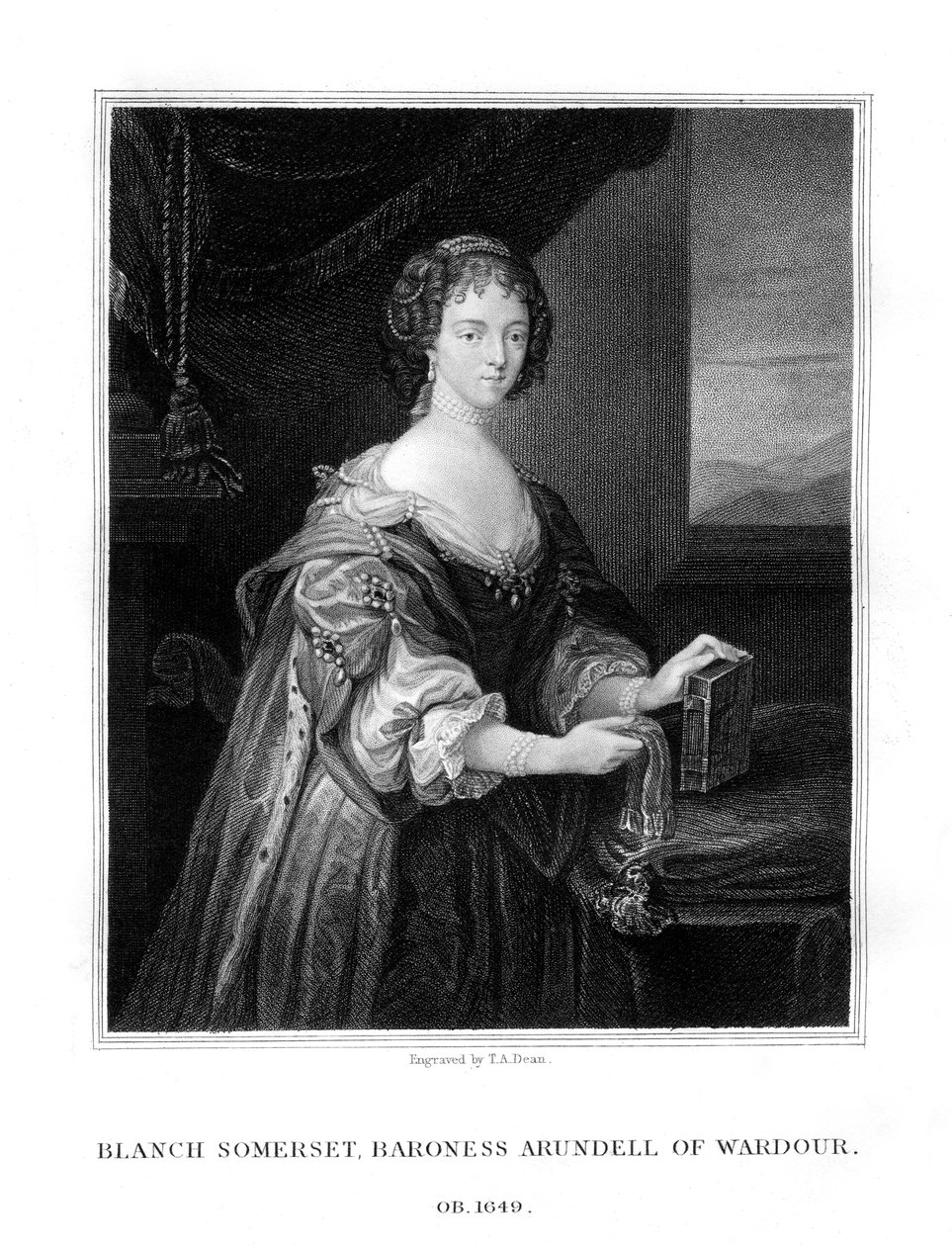 Blanche Somerset, Lady Arundell af Wardour, 1827 af T. A. Dean