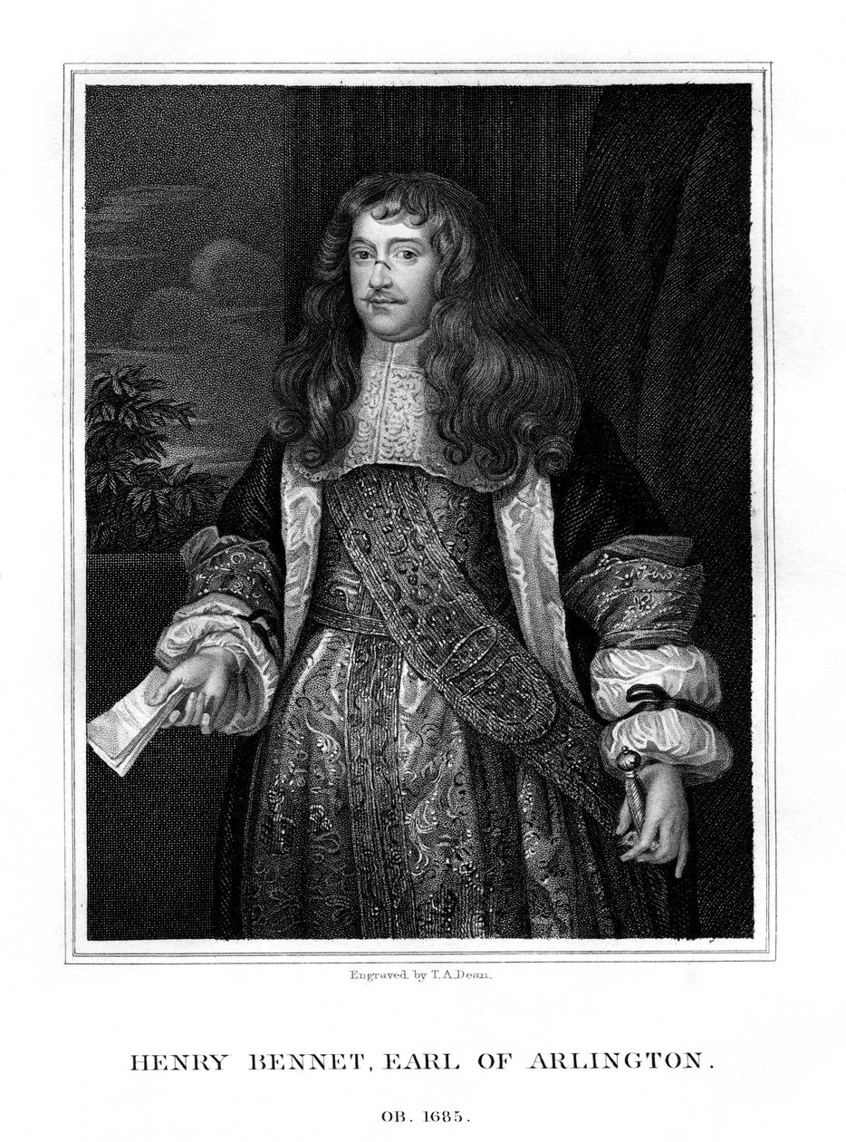 Henry Bennet, 1. jarl af Arlington, engelsk statsmand, 1828. af T. A. Dean