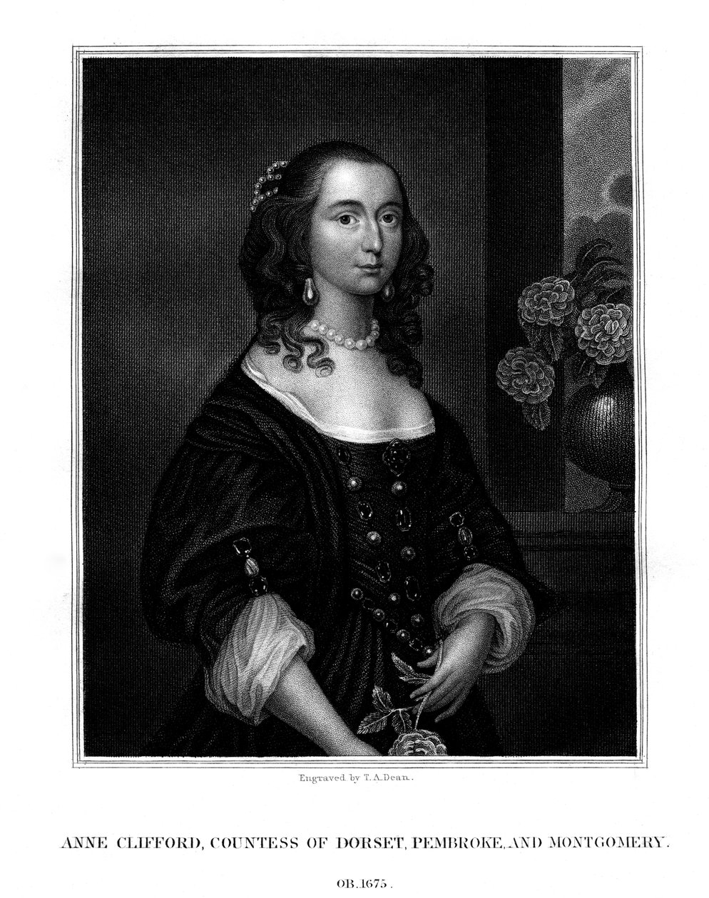 Lady Anne Clifford, grevinde af Dorset, Pembroke og Montgomery, 1825. af T. A. Dean