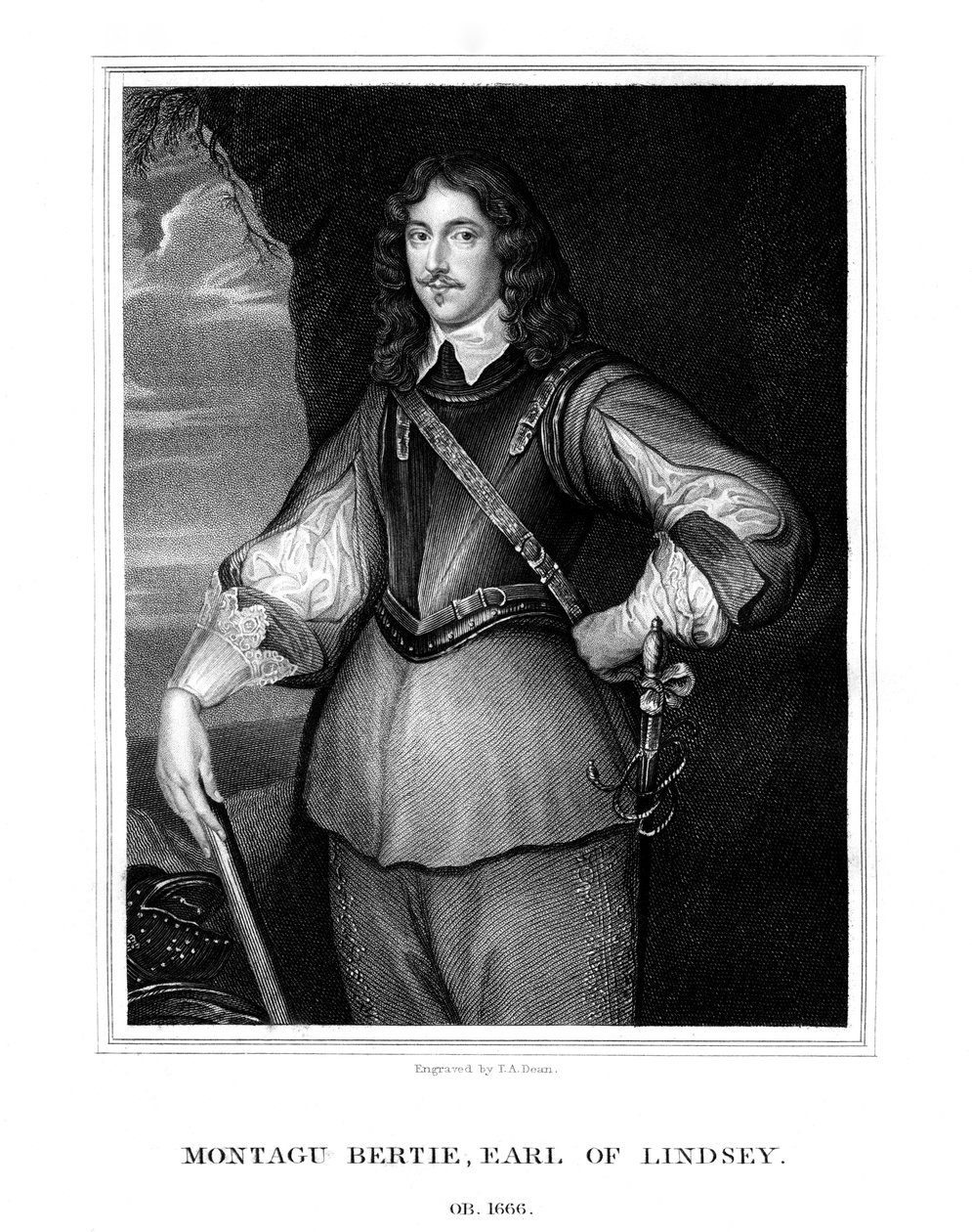 Montagu Bertie, 2. jarl af Lindsey, 1826. af T. A. Dean