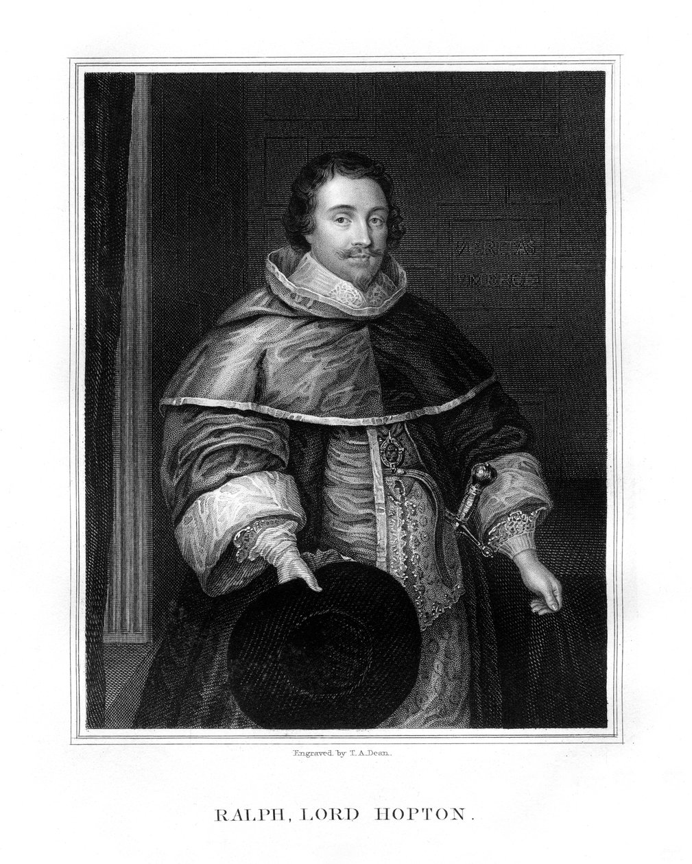 Sir Ralph, Lord Hopton, engelsk soldat, 1827. af T. A. Dean