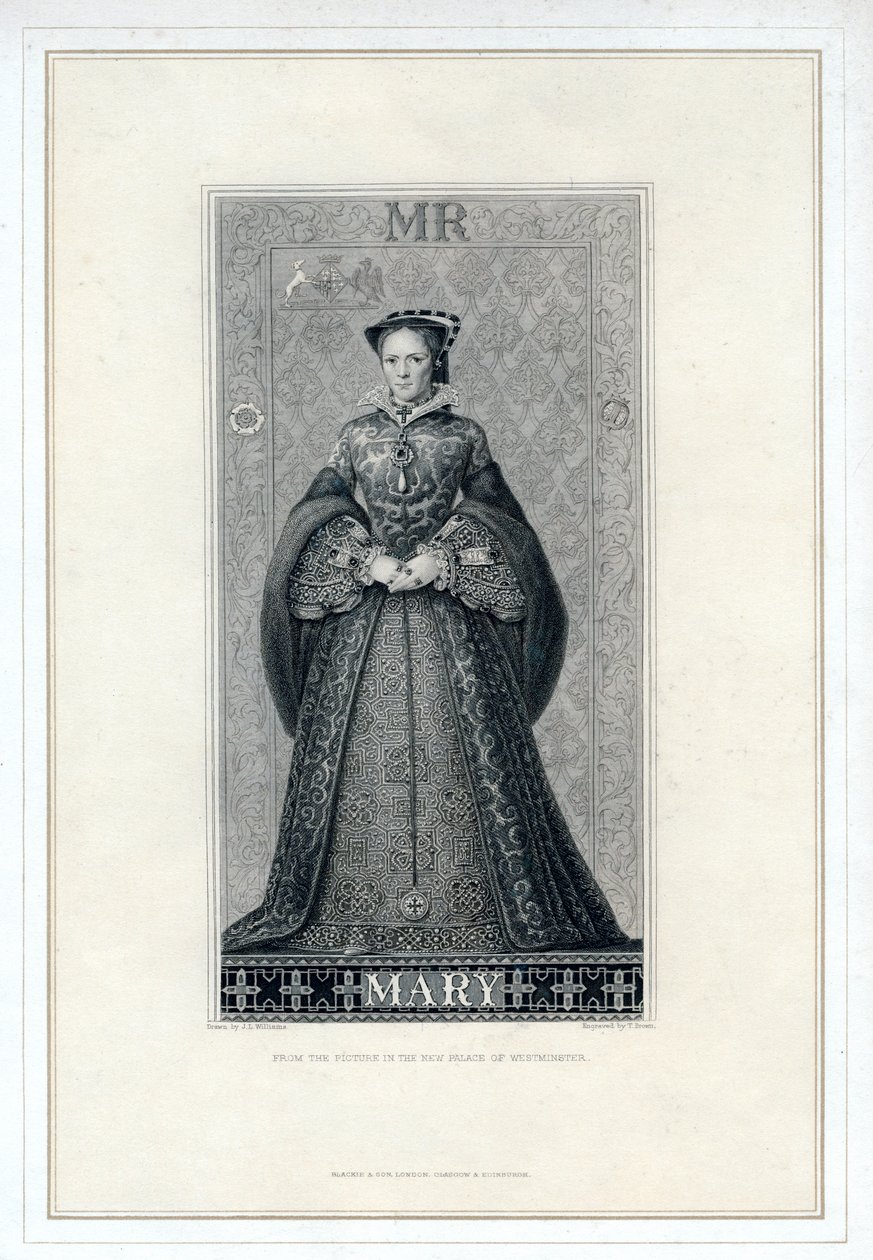 Dronning Mary I af England, 1800-tallet. af T. Brown