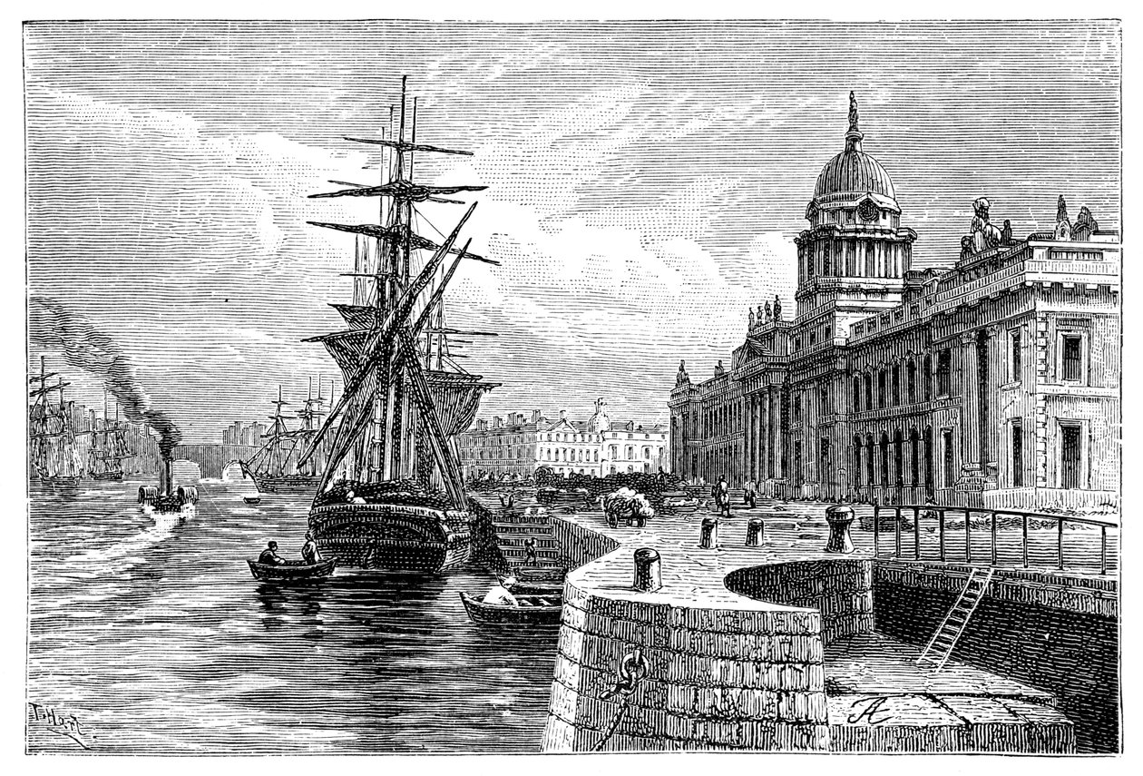 The Custom House, Dublin, Irland, 1900. af T. Hart