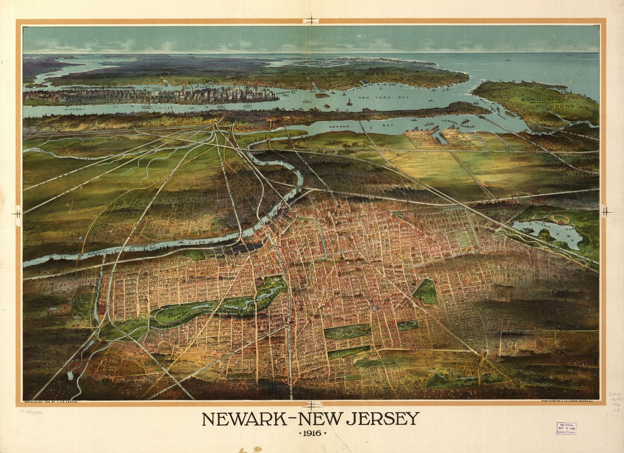 Newark-New Jersey 1916. af T. J. Shepherd Landis