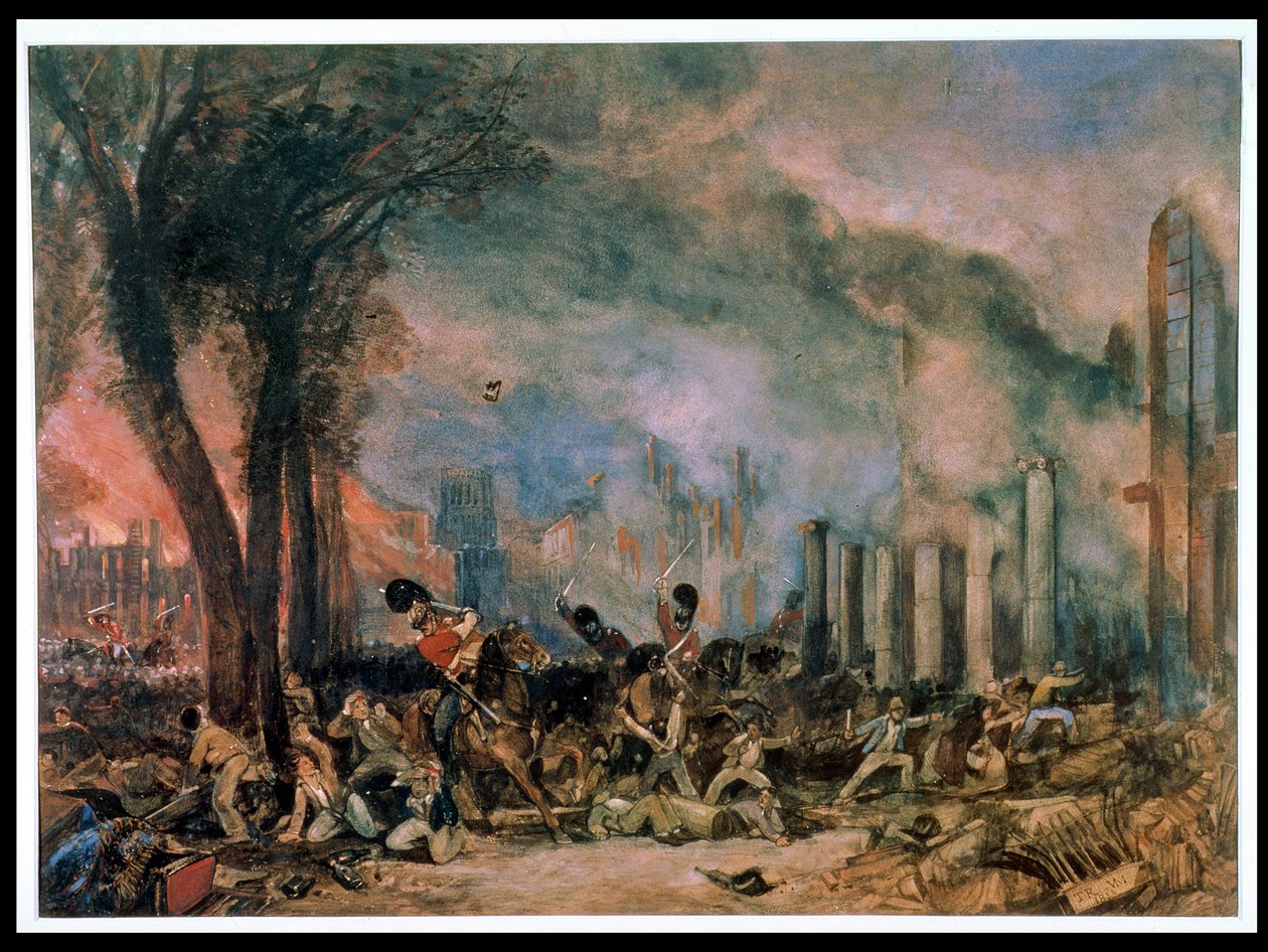 Anklagen for 3rd Dragoon Guards i Queen Square, Bristol, mandag den 31. oktober 1831 af T. L. and Muller William J. Rowbotham