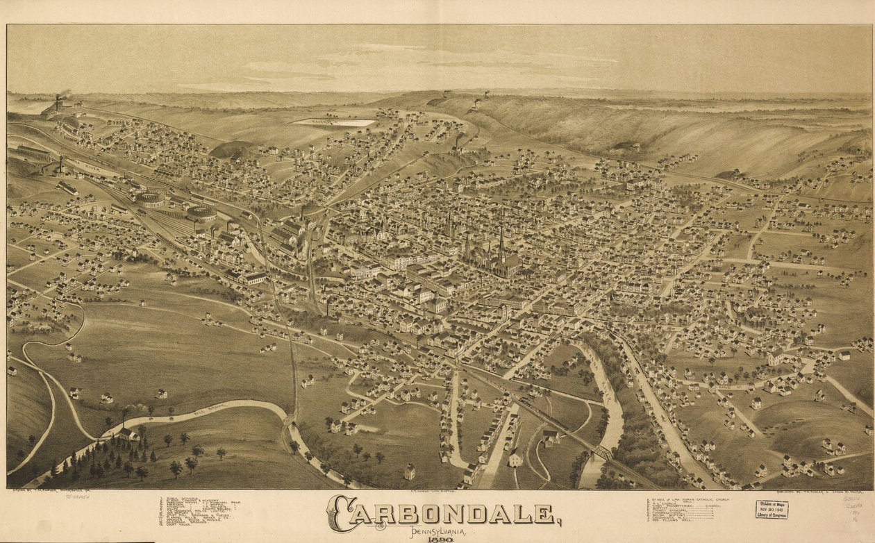Carbondale, Pennsylvania, 1890. af T. M. Fowler