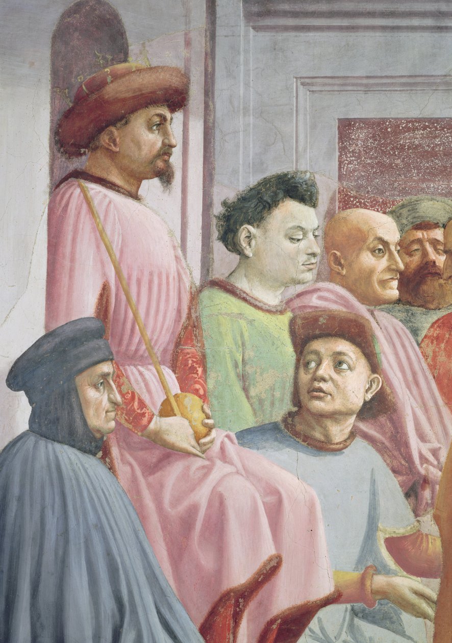 The Raising of the Son of Theophilus, King of Antioch, Detail of the King of Antioch, ca. 1427 fresco se også 63302 af Tommaso Masaccio