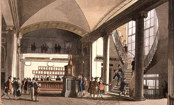 Auktionsmarkedets sal af T. and Pugin A.C. Rowlandson