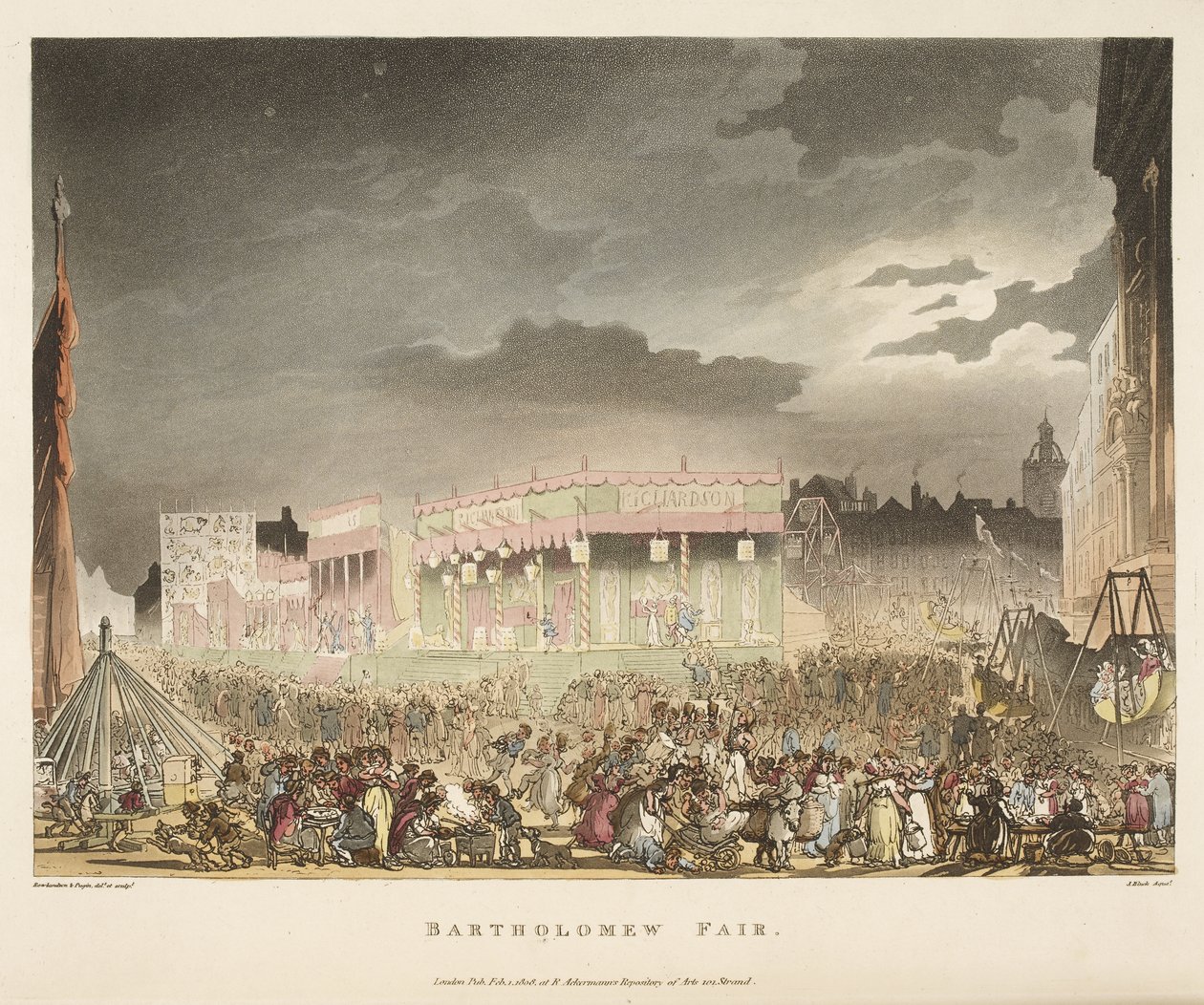 Bartholomew Fair af T. & Pugin A.C. (1762 1832) (after) Rowlandson