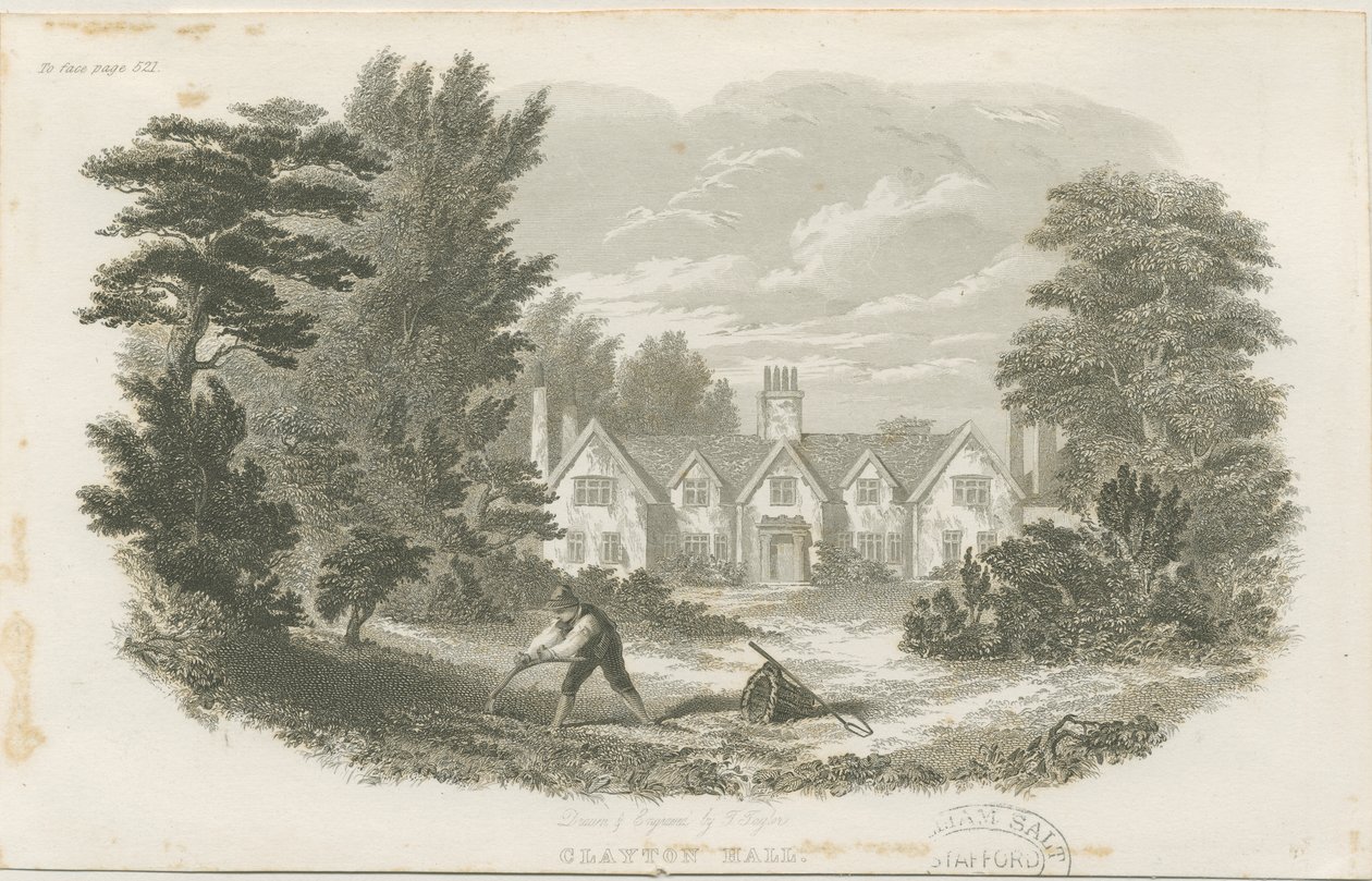 Fenton - Clayton Hall: stålgravering, nd [c 1840] (tryk) af T Taylor