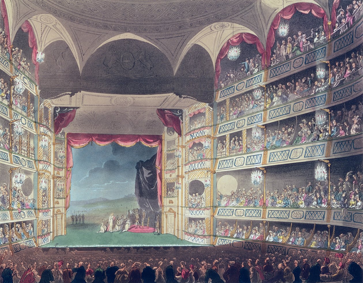 Interiør af Drury Lane Theatre af T. and Pugin A.C. Rowlandson
