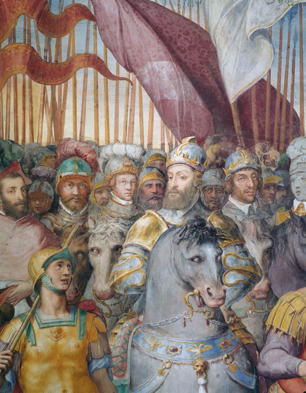 Detalje af kardinal Alessandro Farneseses og Karl V