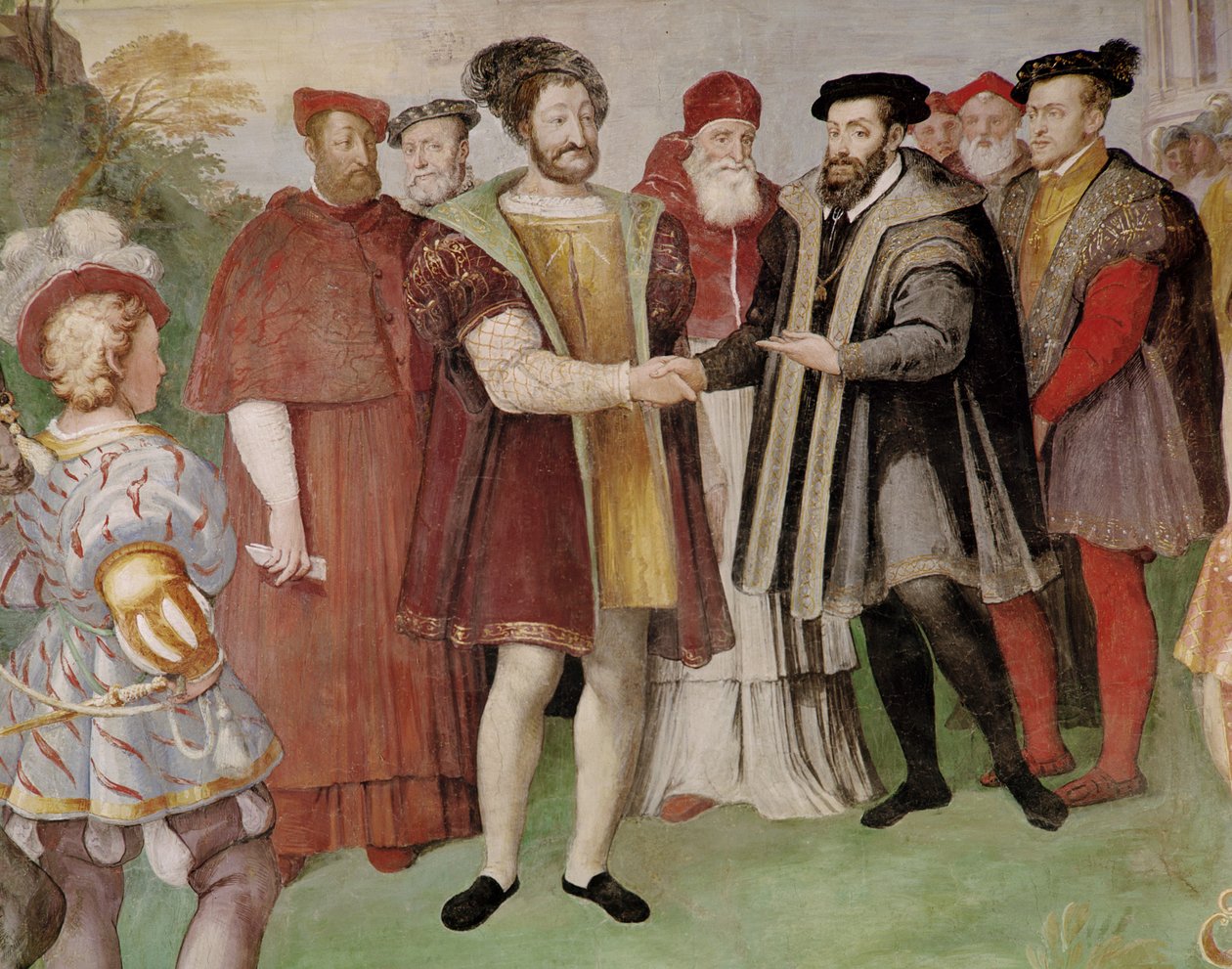 Våbenhvilen i Nice mellem Frans I (1494-1547) og Charles V (1500-58) fra 