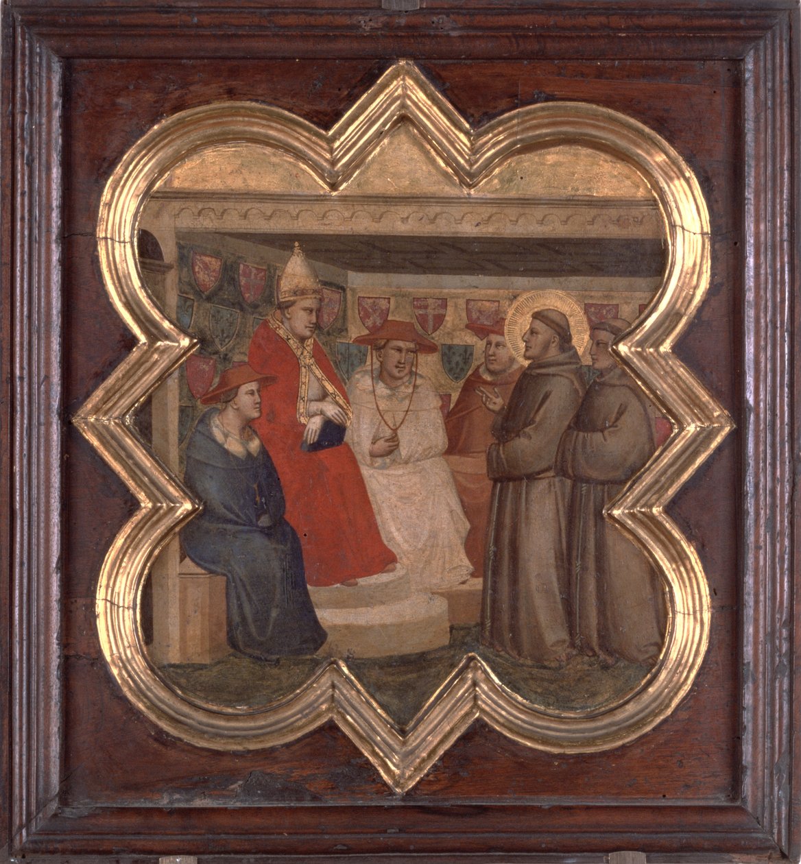 Den hellige Frans foran paven og kardinalerne (tempera på panel) af Taddeo Gaddi