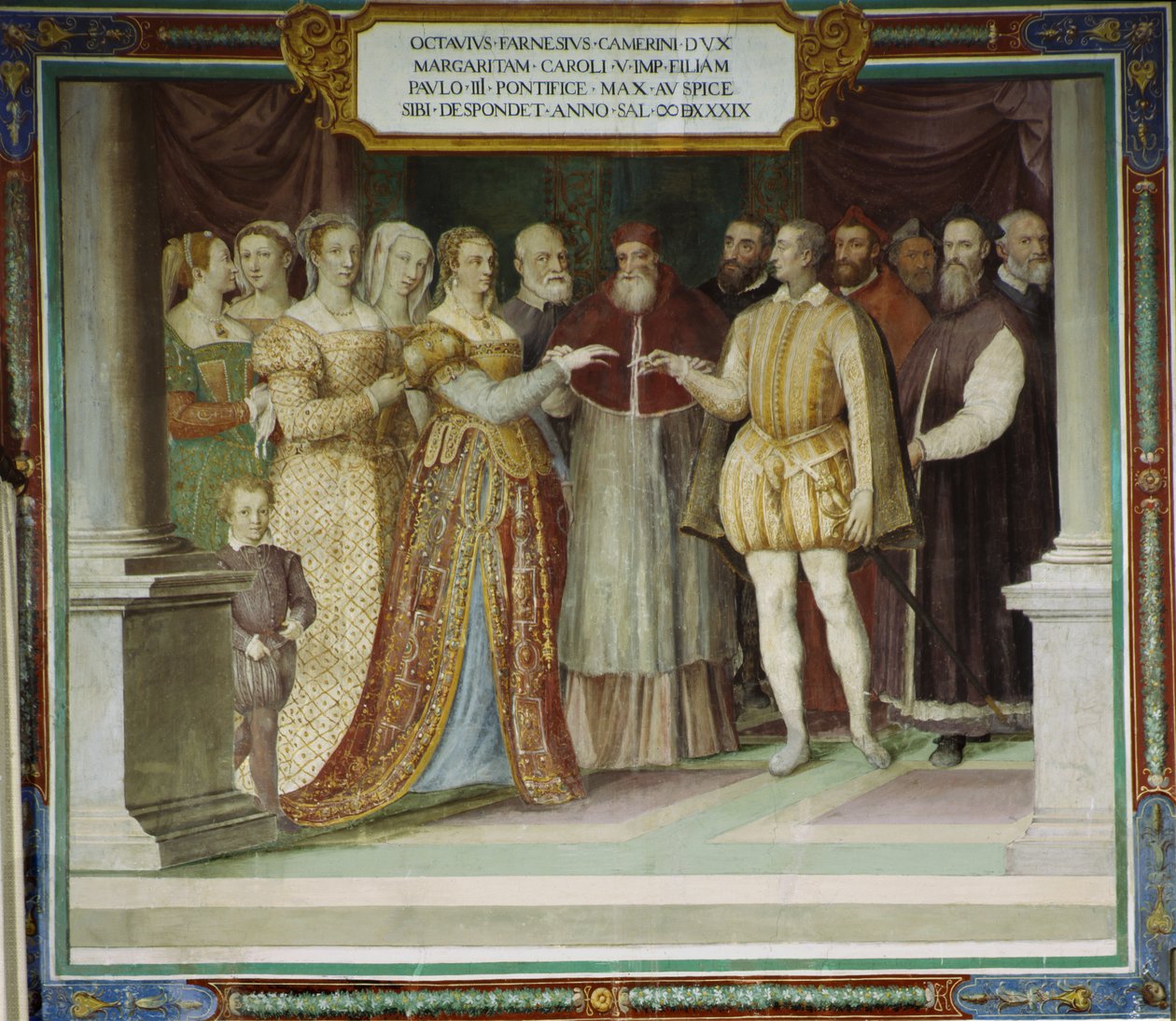 Ægteskabet mellem Ottavio Farnese og Margaret af Østrig, Villa Farnese, Caprarola, Italien af Taddeo Zuccari
