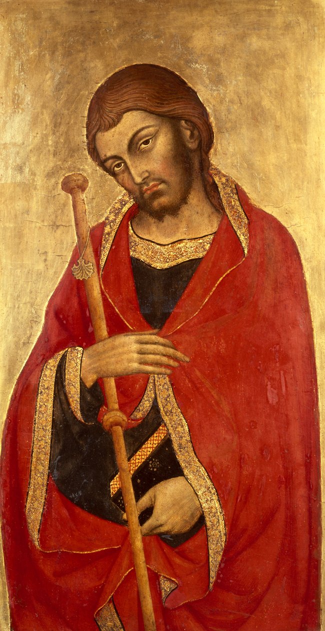 St. Jakob den Store (tempera og bladguld på panel) af Taddeo di Bartolo