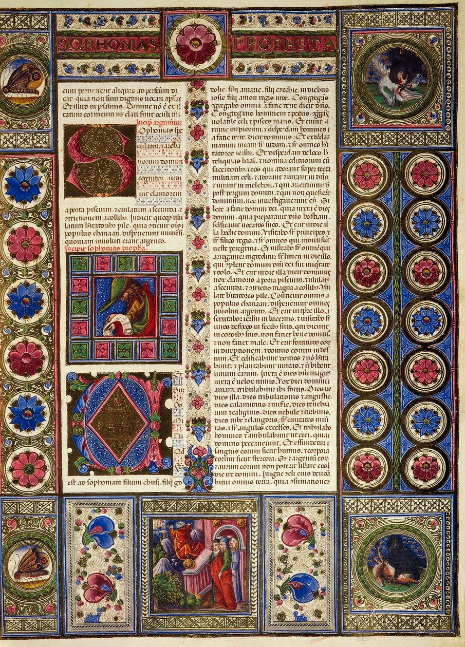 Incipit fra Micahs Bog, fra bind II af Bible of Borso d