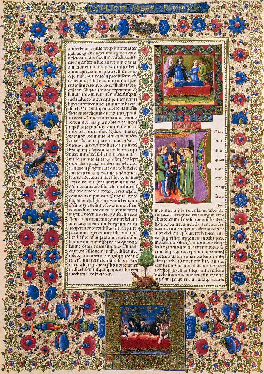 Incipit fra Ruths Bog, fra bind II af Bible of Borso d