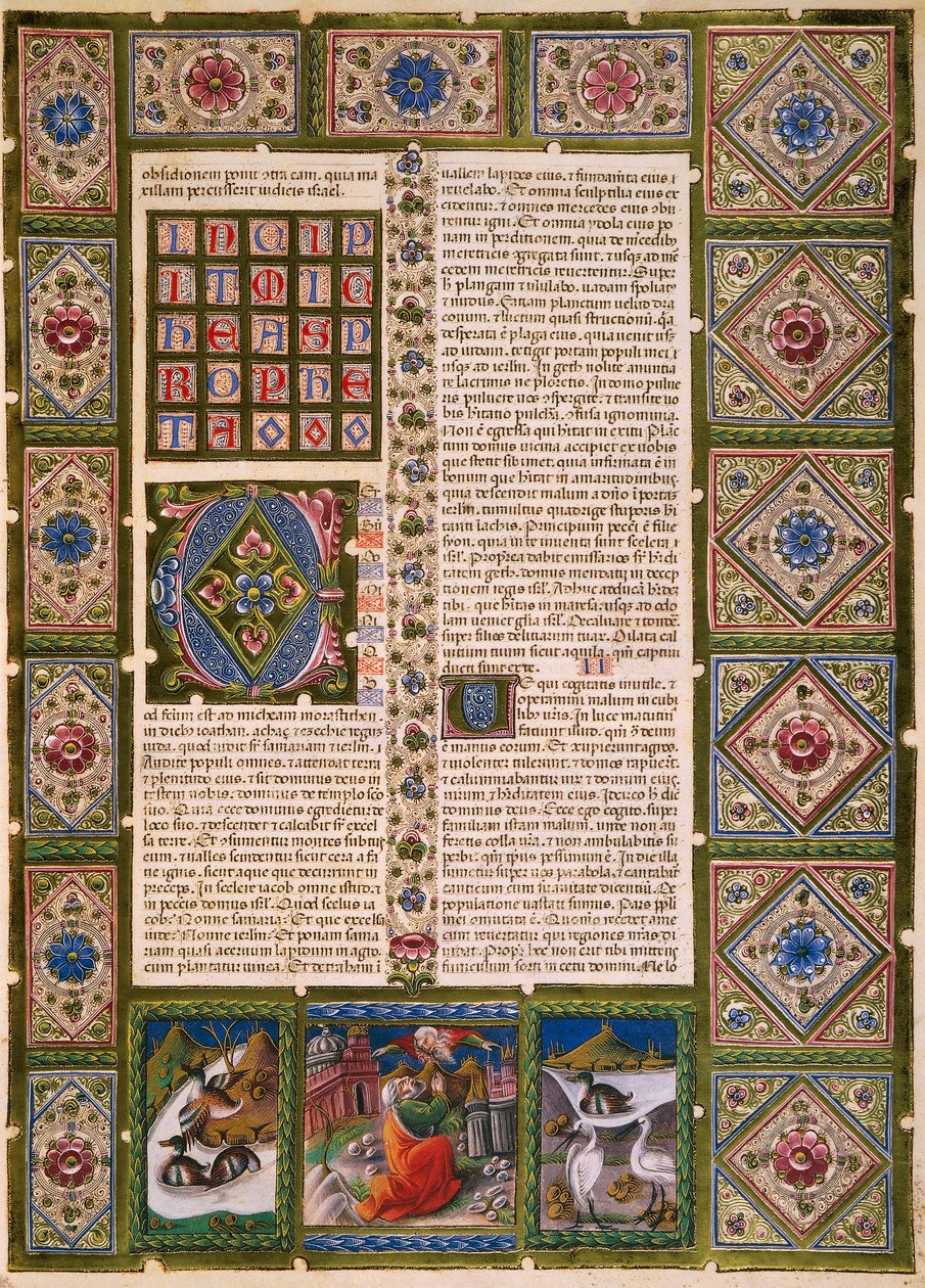 Incipit fra Anden Makkabæerbog, fra bind II af Bible of Borso d