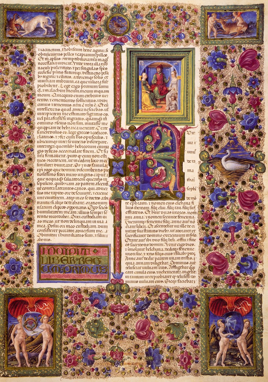 Incipit fra første Samuelsbog, fra bind I af Bible of Borso d