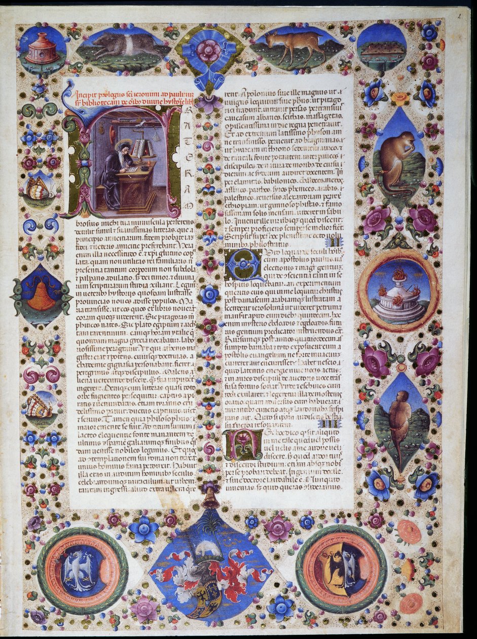 Prolog, fra første bind af Bible of Borso d