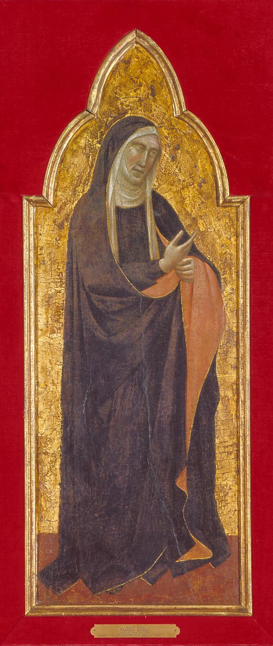 Mourning Virgin (tempera og guld på træ) af Taddeo Gaddi