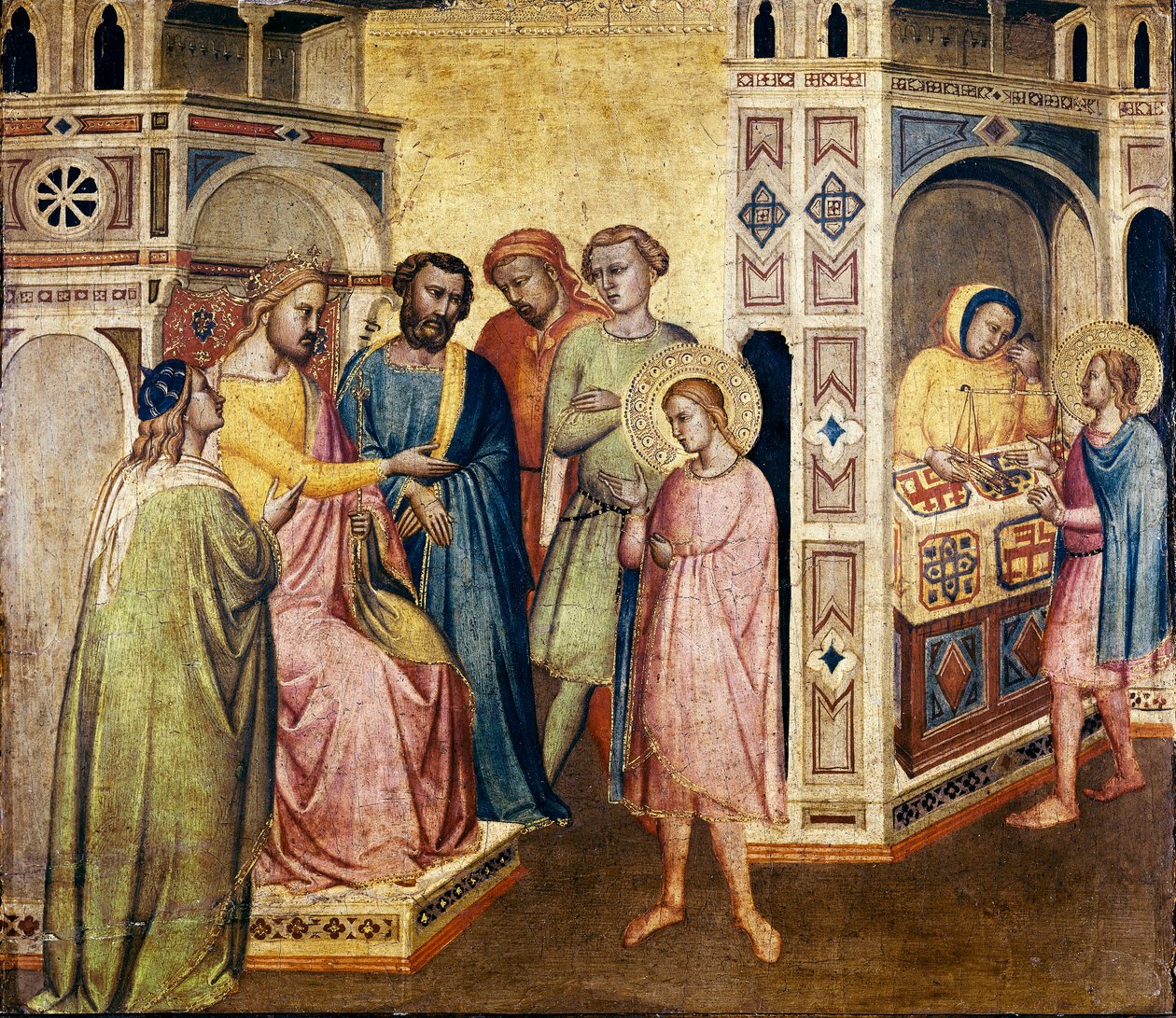St. Eligius før kong Clothar, ca. 1365 (tempera på træ) af Taddeo Gaddi