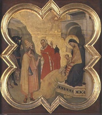 The Adoration of the Magi (tempera på panel) af Taddeo Gaddi