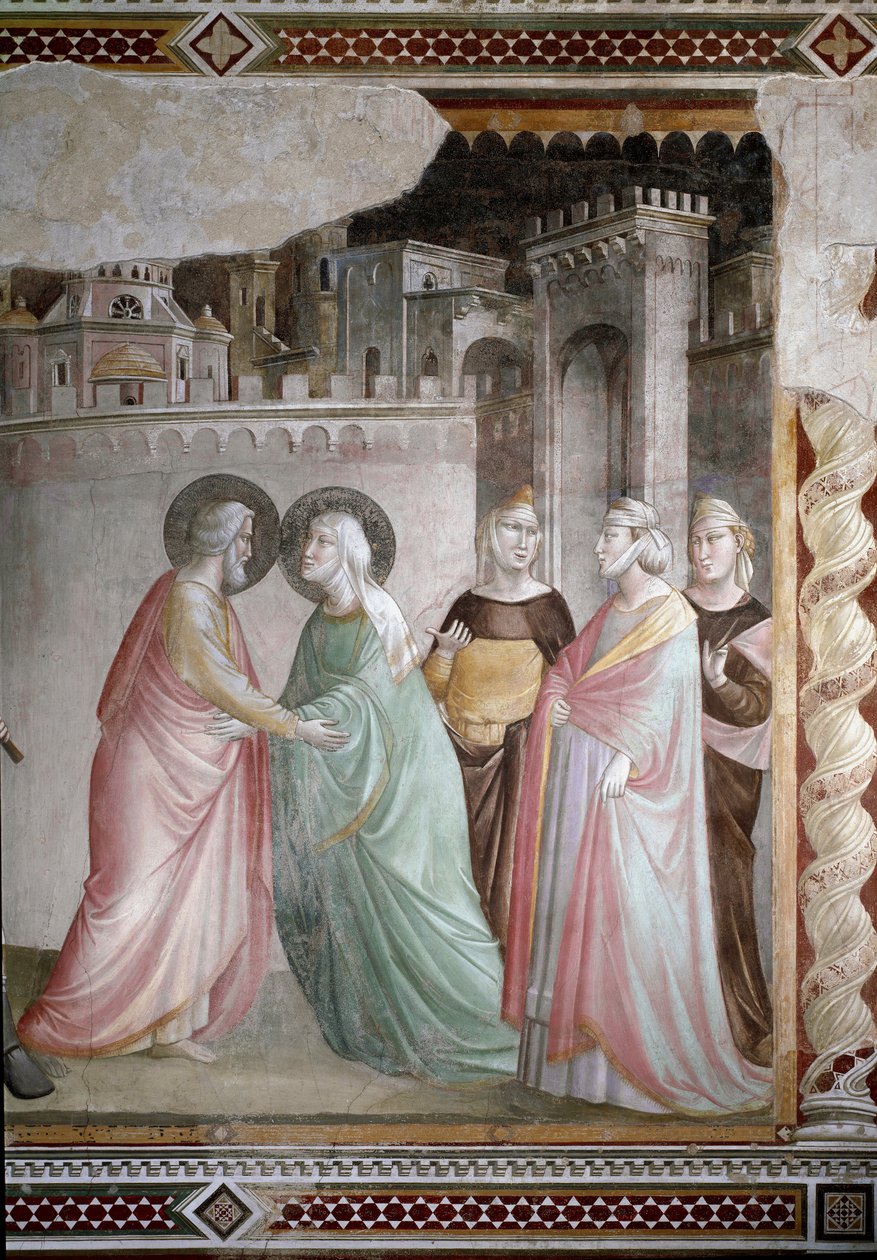 Mødet mellem Anne og Joachim ved Doree-døren (detalje) - fresco, ca. 1327 af Taddeo Gaddi