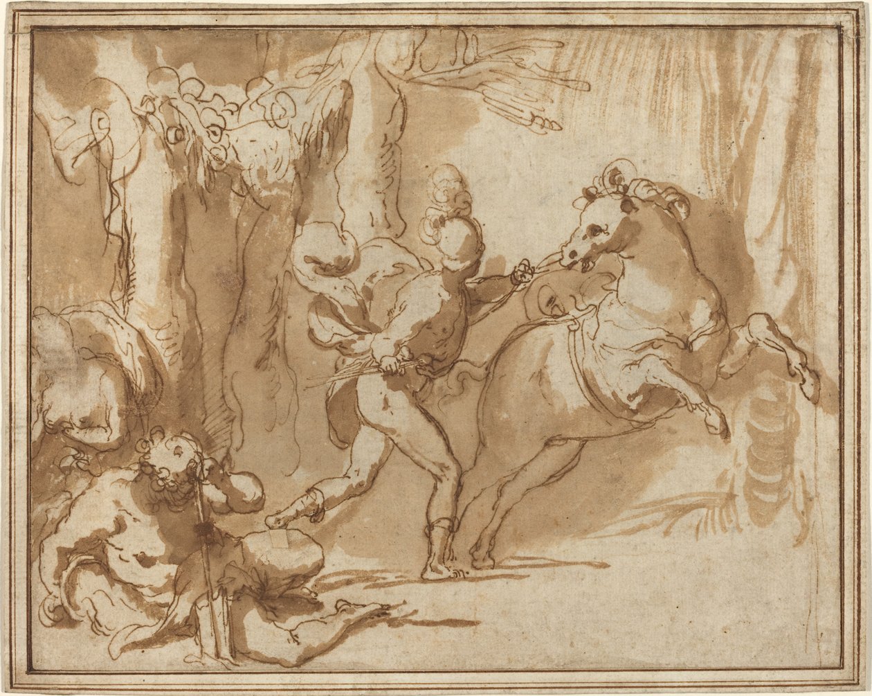 Alexander den Store og Bucephalus af Taddeo Zuccaro
