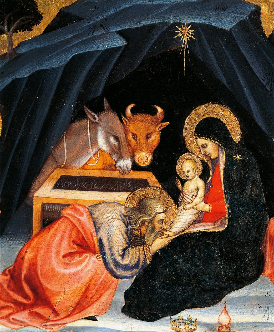 Tilbedelse af Magi (detaljer) af Taddeo di Bartolo