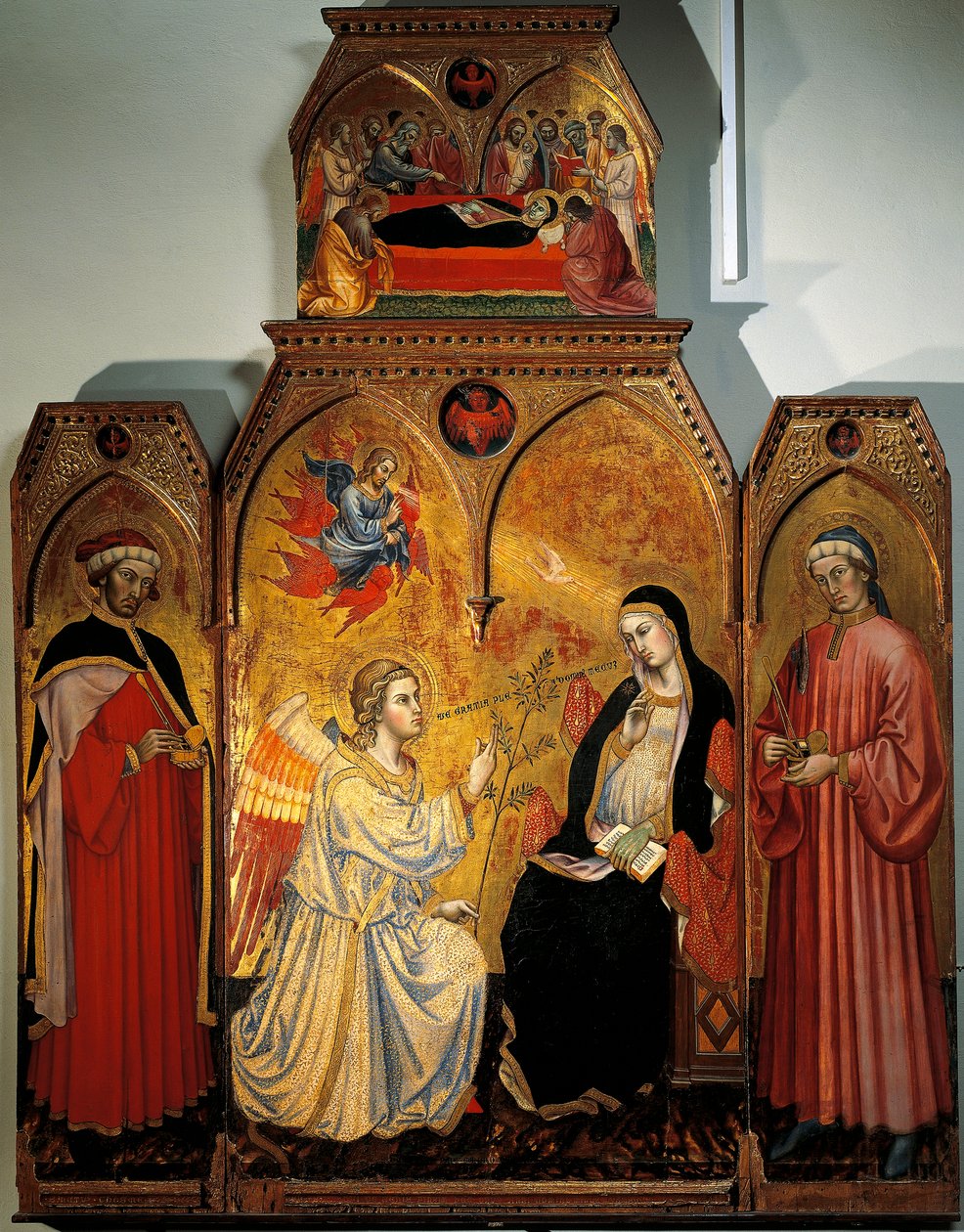 Marias bebudelse med de hellige Cosmas og Damian, af Taddeo di Bartolo (1362-1422) af Taddeo di Bartolo