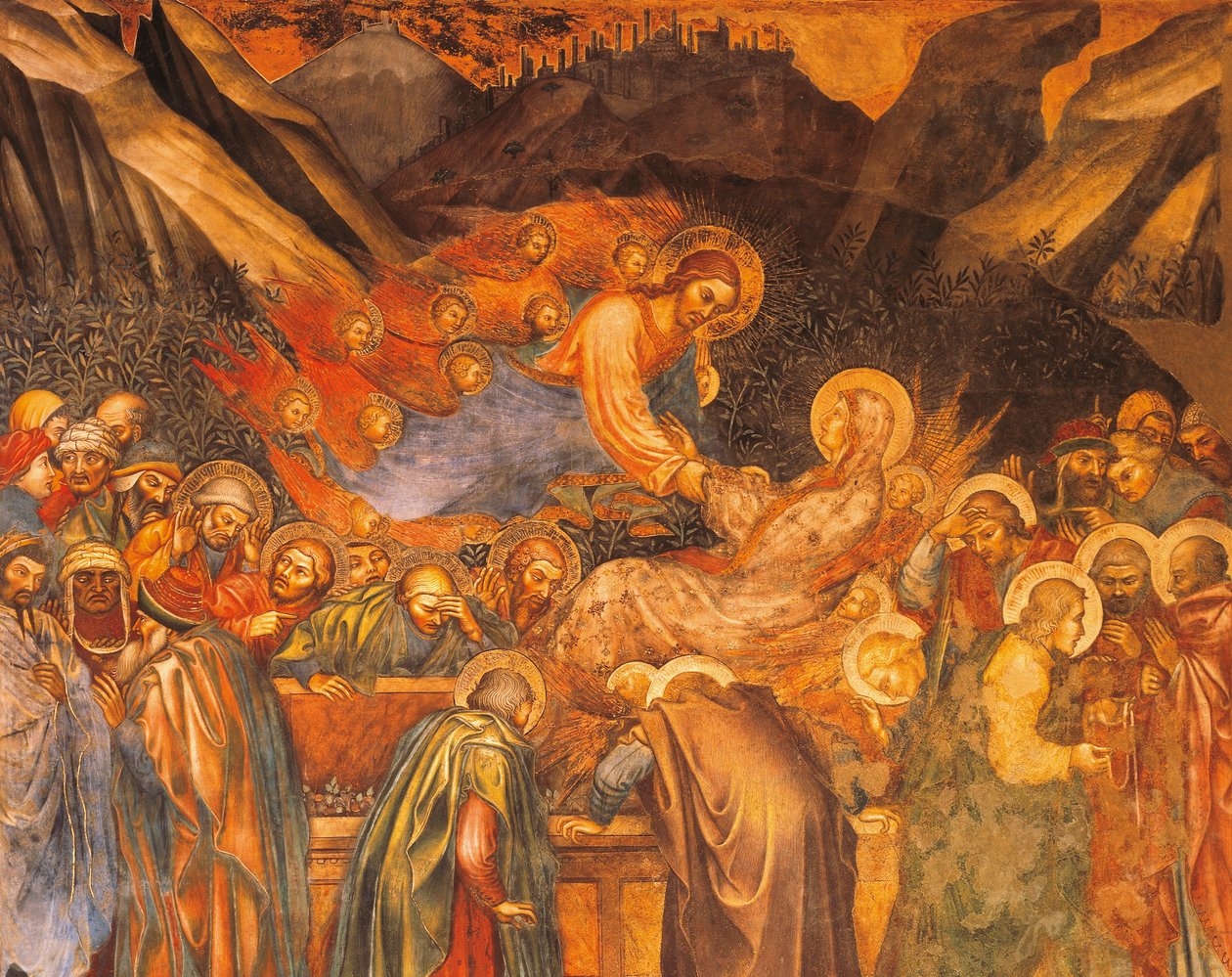 Jomfruens himmelfart til himlen, scene fra Jomfruens liv af Taddeo di Bartolo