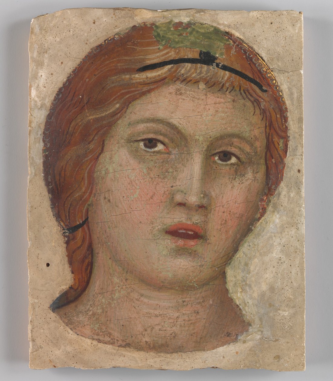 Hovedet af en engel i fuld ansigt, ca. 1397. af Taddeo di Bartolo