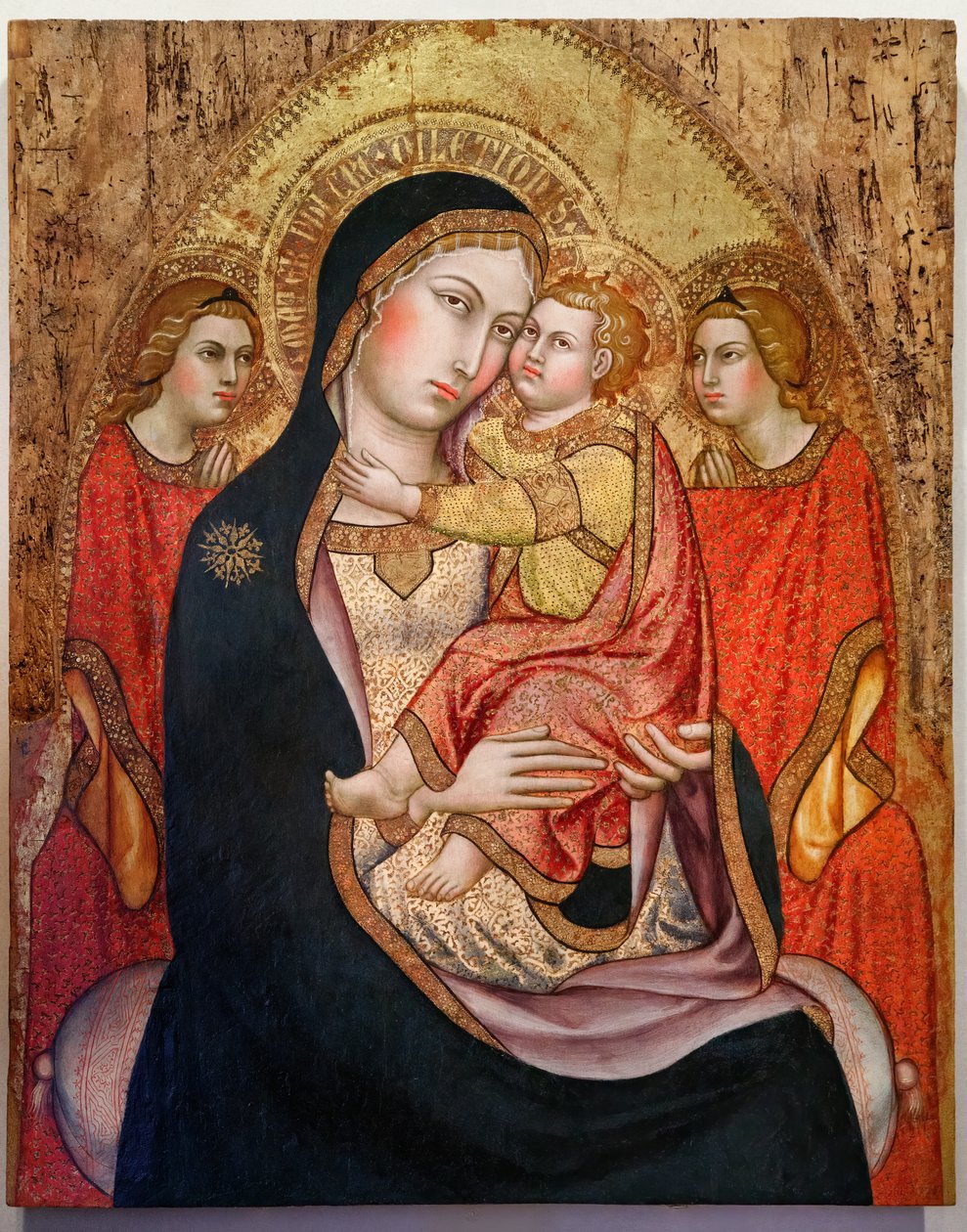 Madonna og barn med engle (tempera på panel) af Taddeo di Bartolo