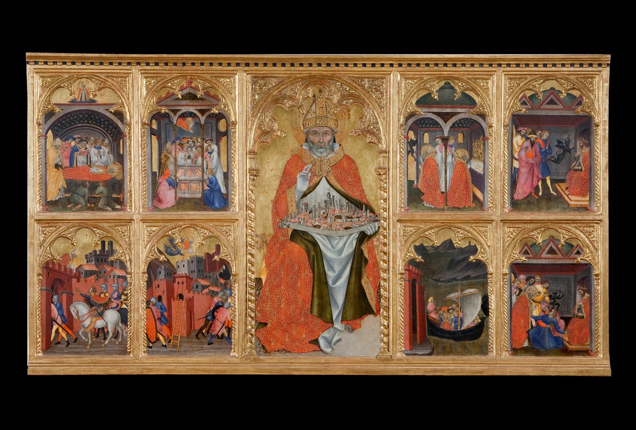 San Gimignano troner med otte historier om sit liv af Taddeo di Bartolo