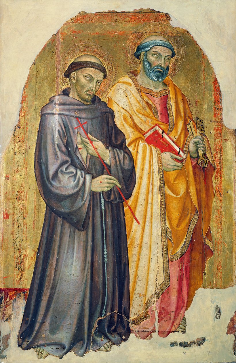 Sankt Frans og Sankt Peter, af Taddeo di Bartolo (ca 1363-1422) af Taddeo di Bartolo