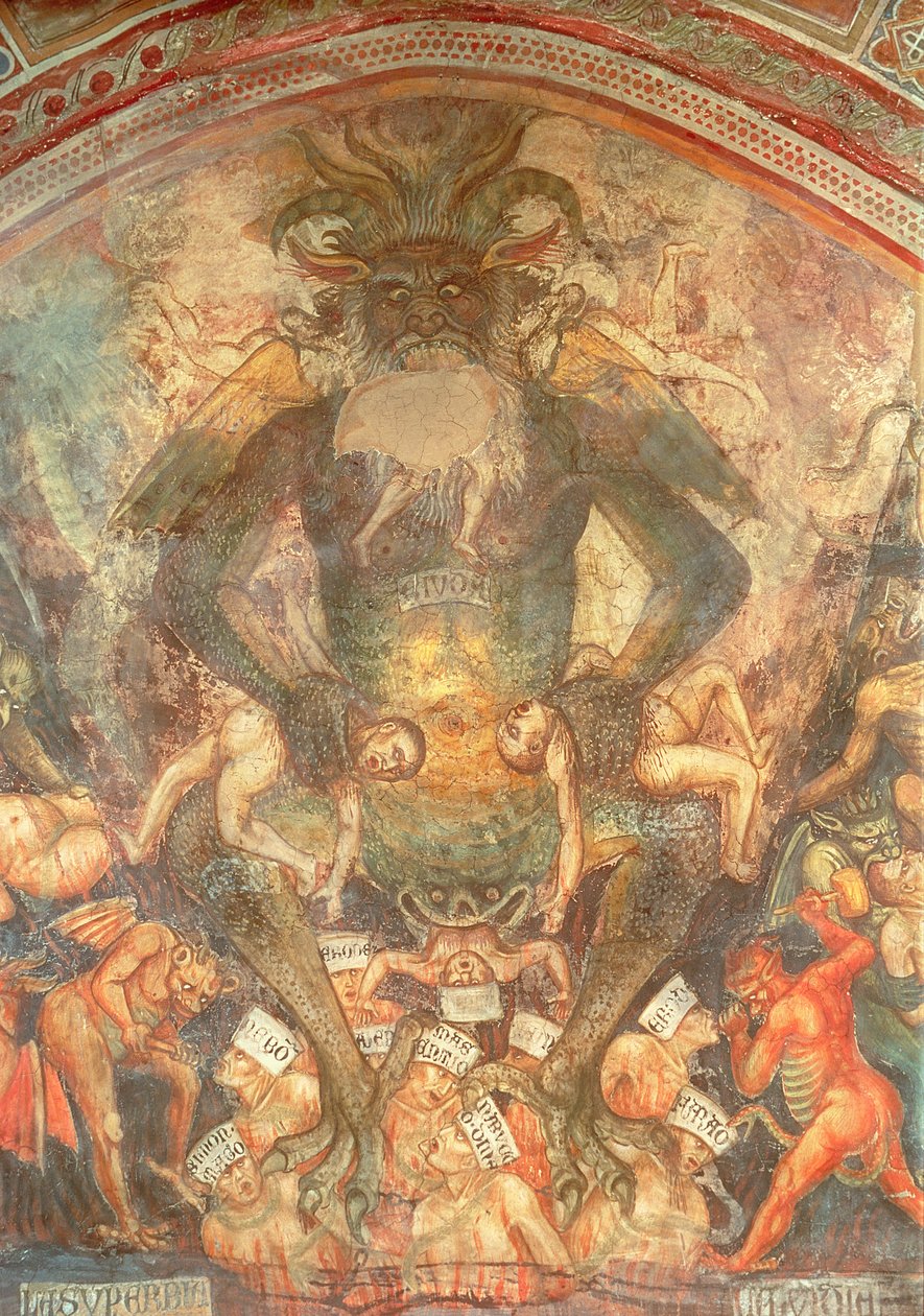 Den sidste dom, detalje af Leviathan, c.1394 af Taddeo di Bartolo