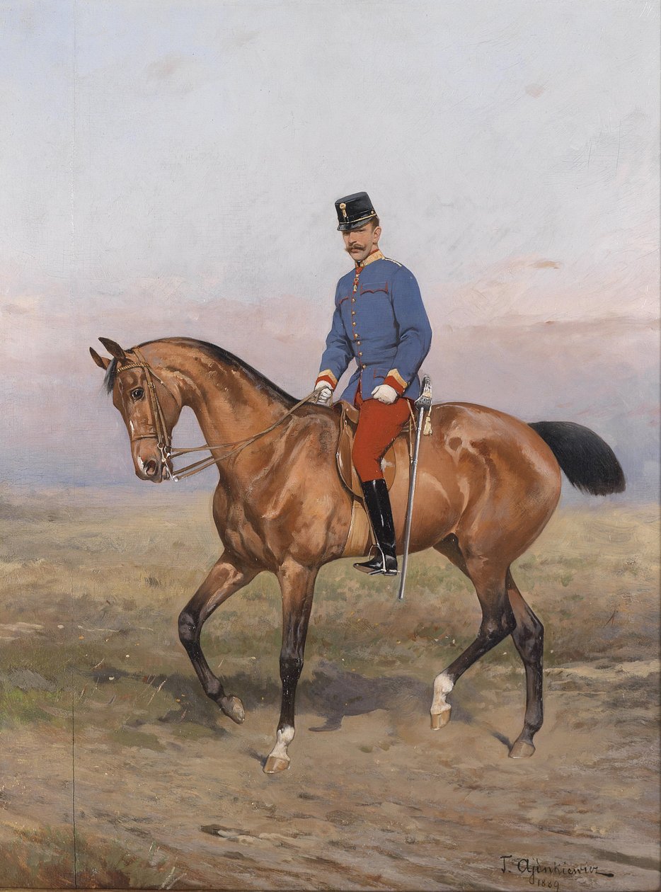 Rytterportræt af Rudolf, kronprins af Østrig (1858-1889) af Tadeusz Ajdukiewicz