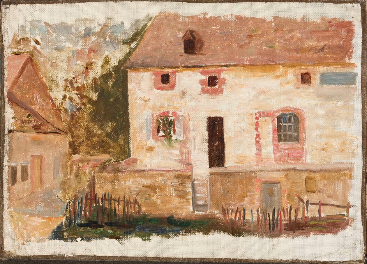 Et hus med stakit af Tadeusz Makowski