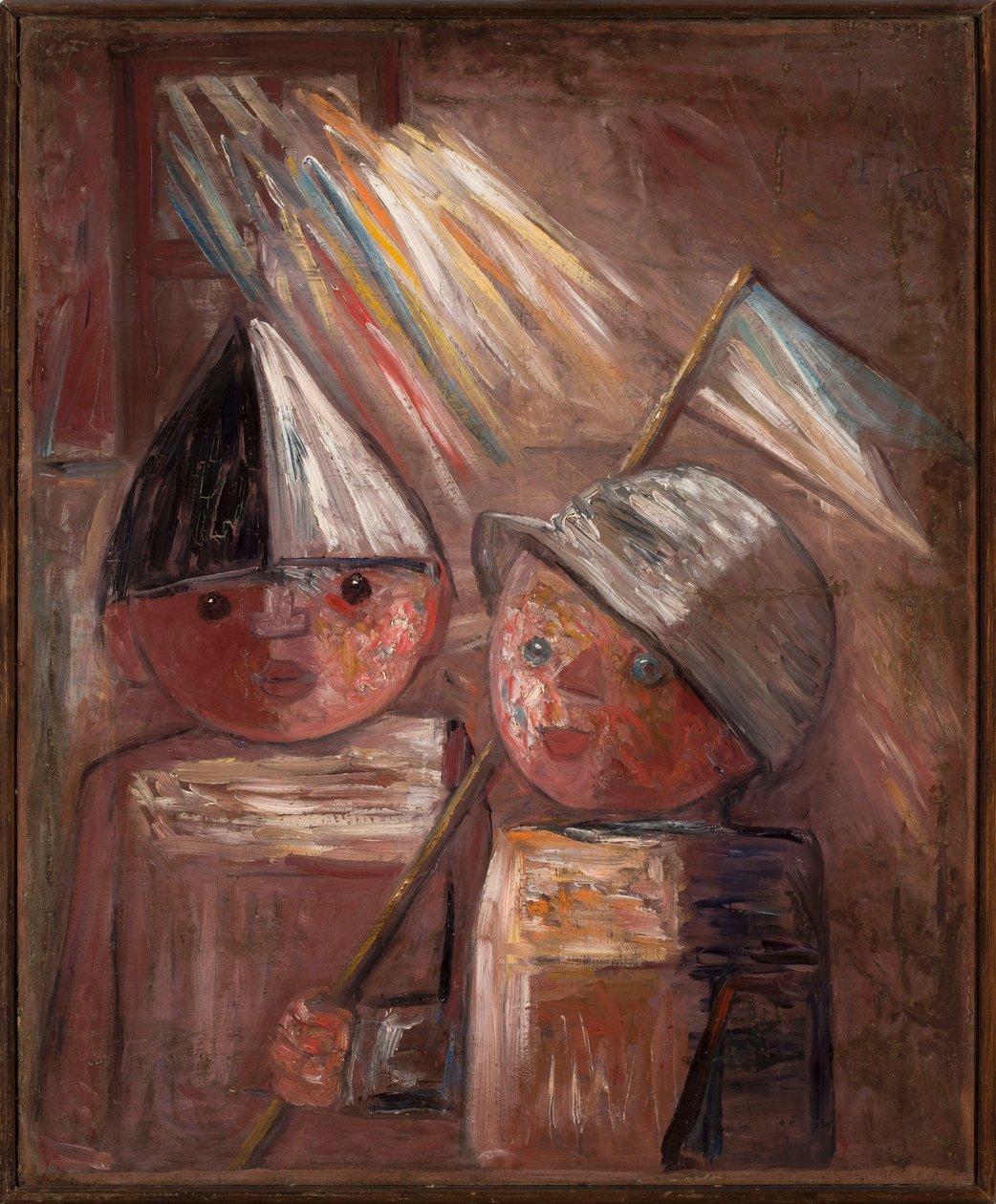 To børn med et lille flag af Tadeusz Makowski