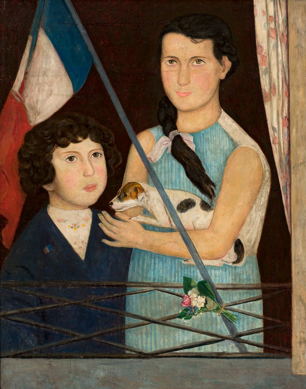 To børn med et fransk flag af Tadeusz Makowski