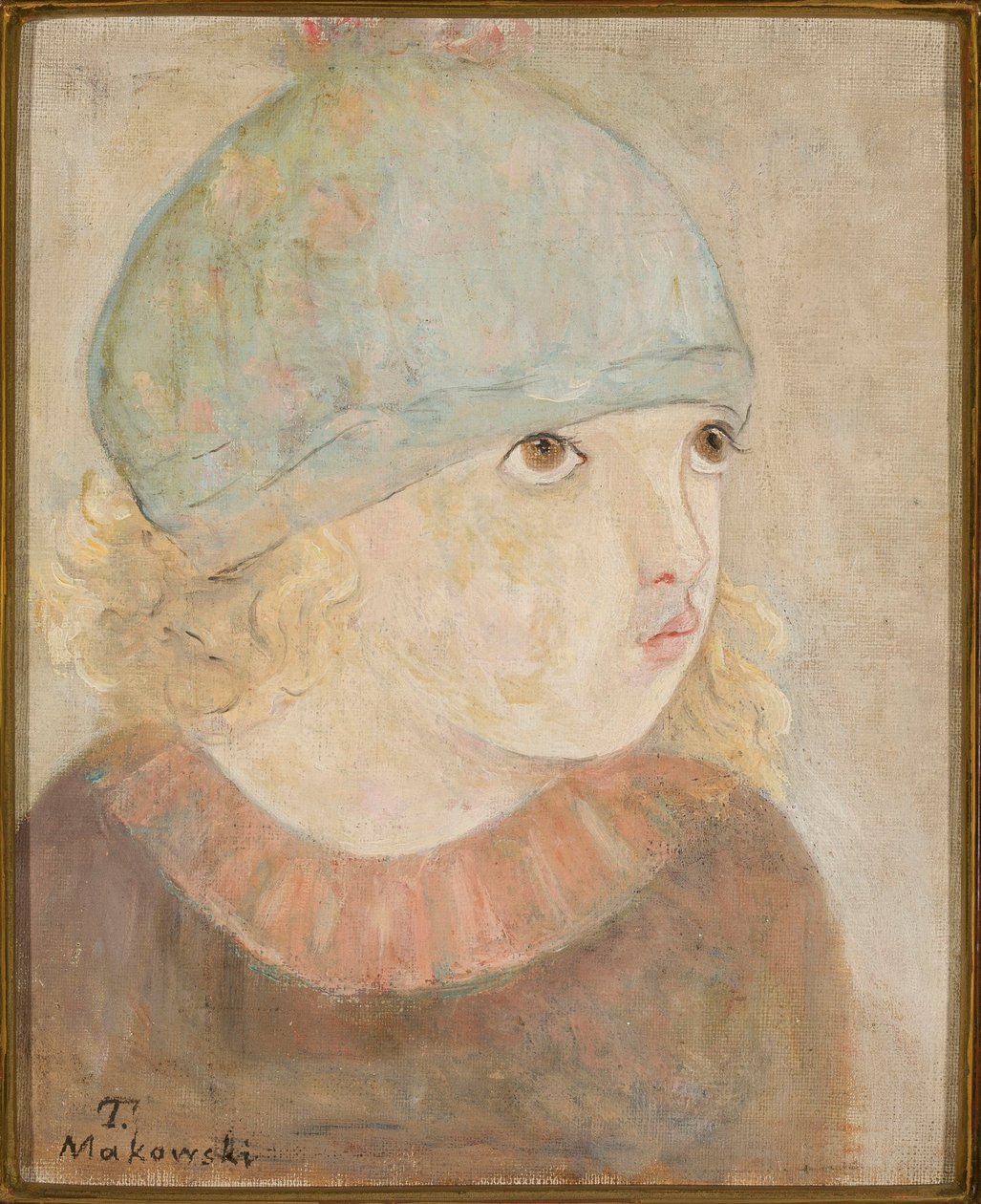 Pige med blå hue (Lille pige) af Tadeusz Makowski